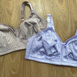 Bali Women's Elegant Lace and Polka Dot Bras - Lavender and Taupe
